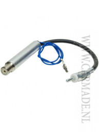 Antenne Adapter met versterker DIN >> 150 Ohm Audi-VW-Seat-Skoda